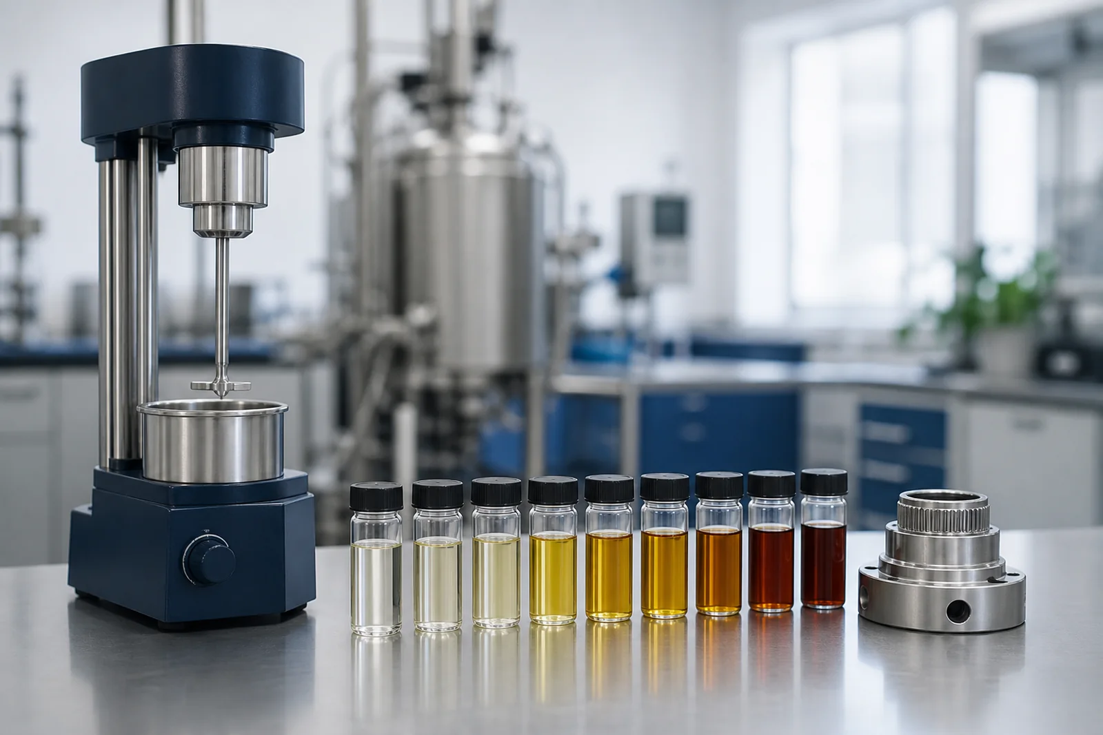 Pilot mixer and a controlled progression of lubricant development samples
